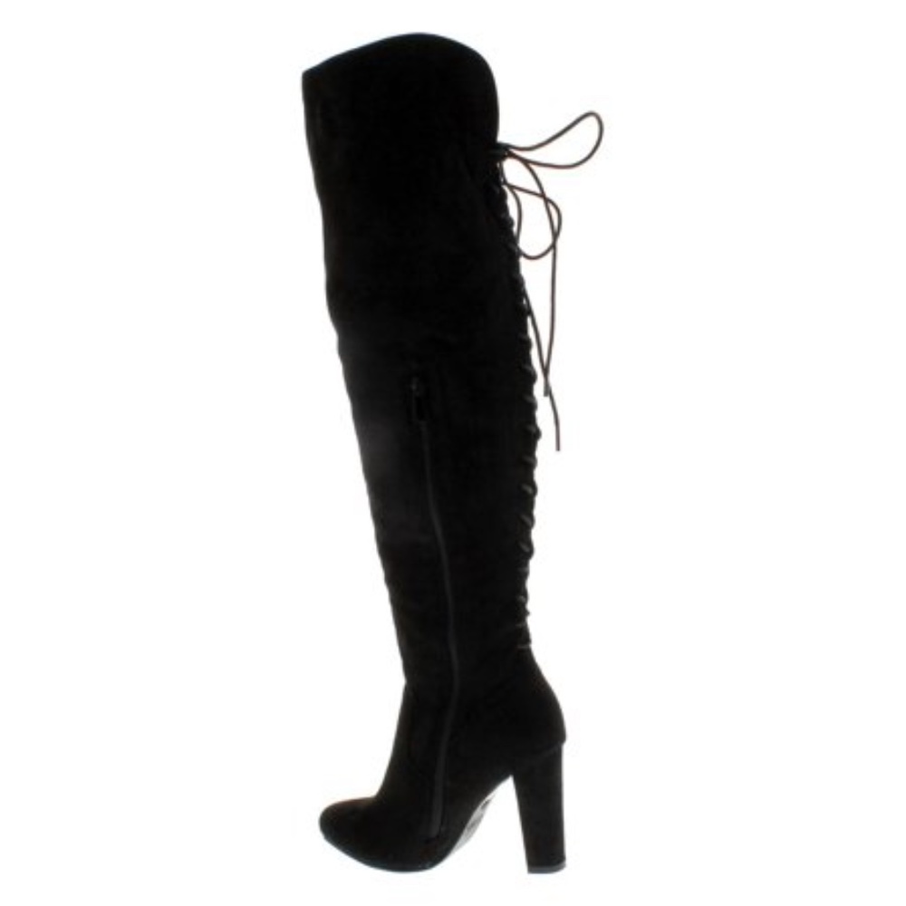 Top moda black suede over knee boots